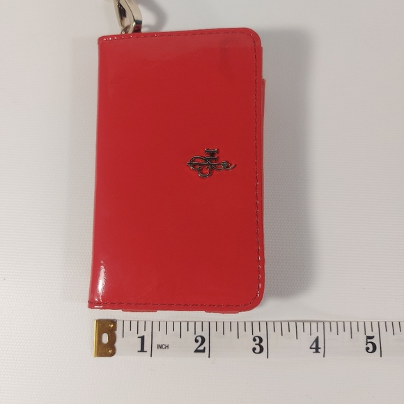 Cole Haan Glossy Red Mini Phone Ipod Wristlet Wallet Case - Picture 9 of 9